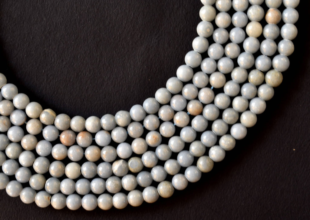 Angelite Beads, Natural Crystal Round Beads 4mm to 12mm | | Wiccan Center