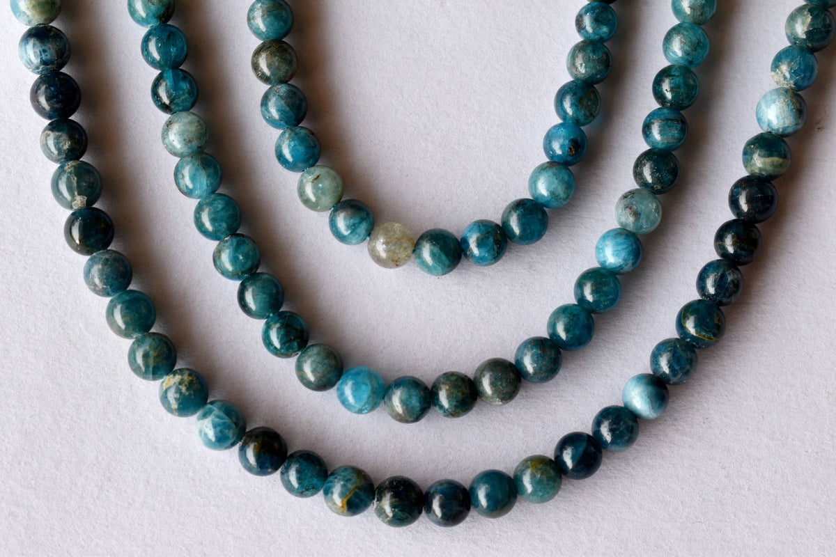 Apatite Beads, Natural Crystal Round Beads 4mm to 10mm. | Beads | Wiccan Center