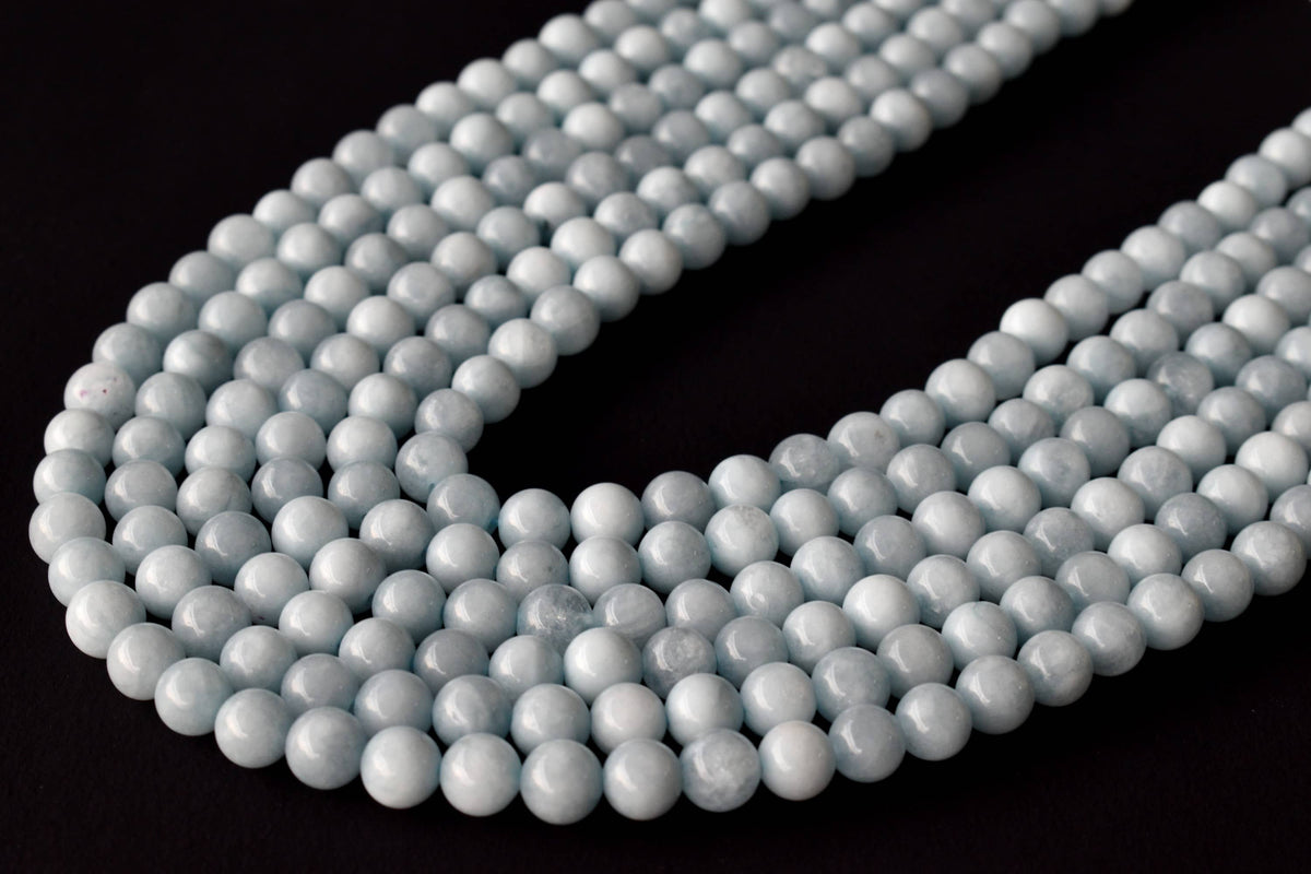 Aquamarine Beads, Natural Crystal Round Beads 6mm to 10mm | Beads | Wiccan Center