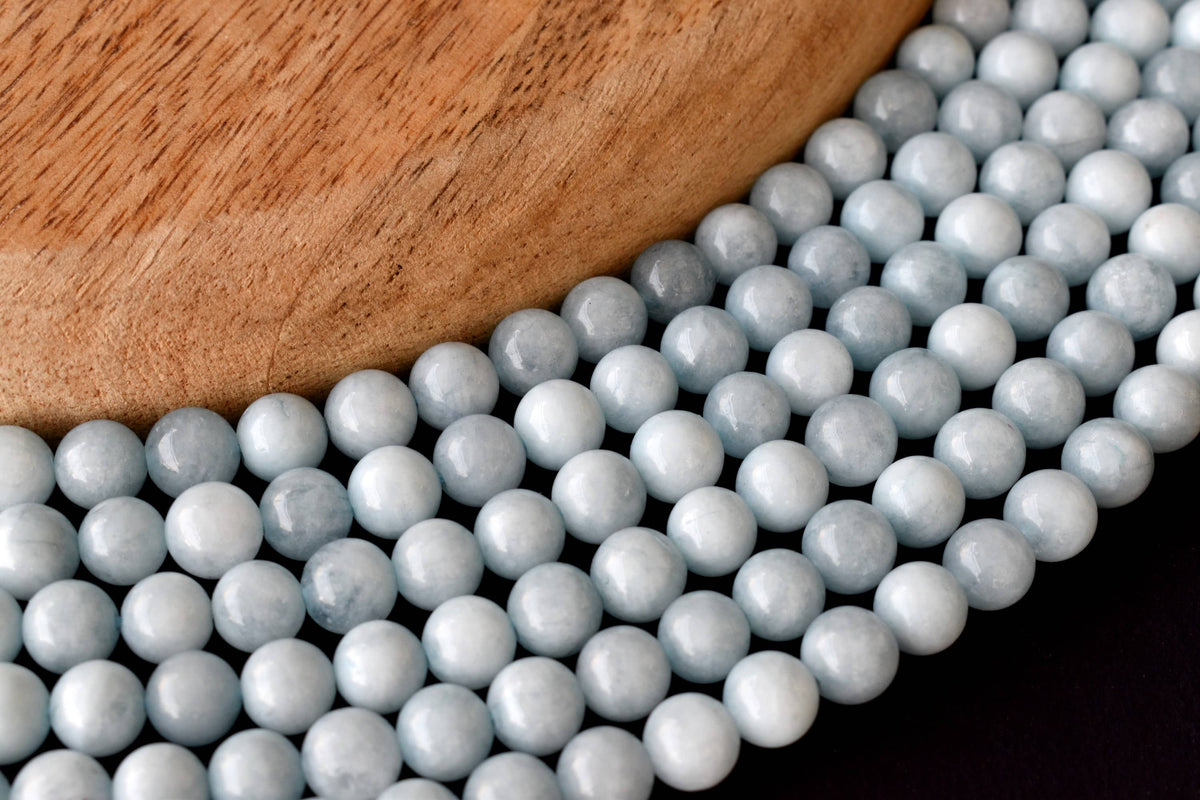 Aquamarine Beads, Natural Crystal Round Beads 6mm to 10mm | Beads | Wiccan Center