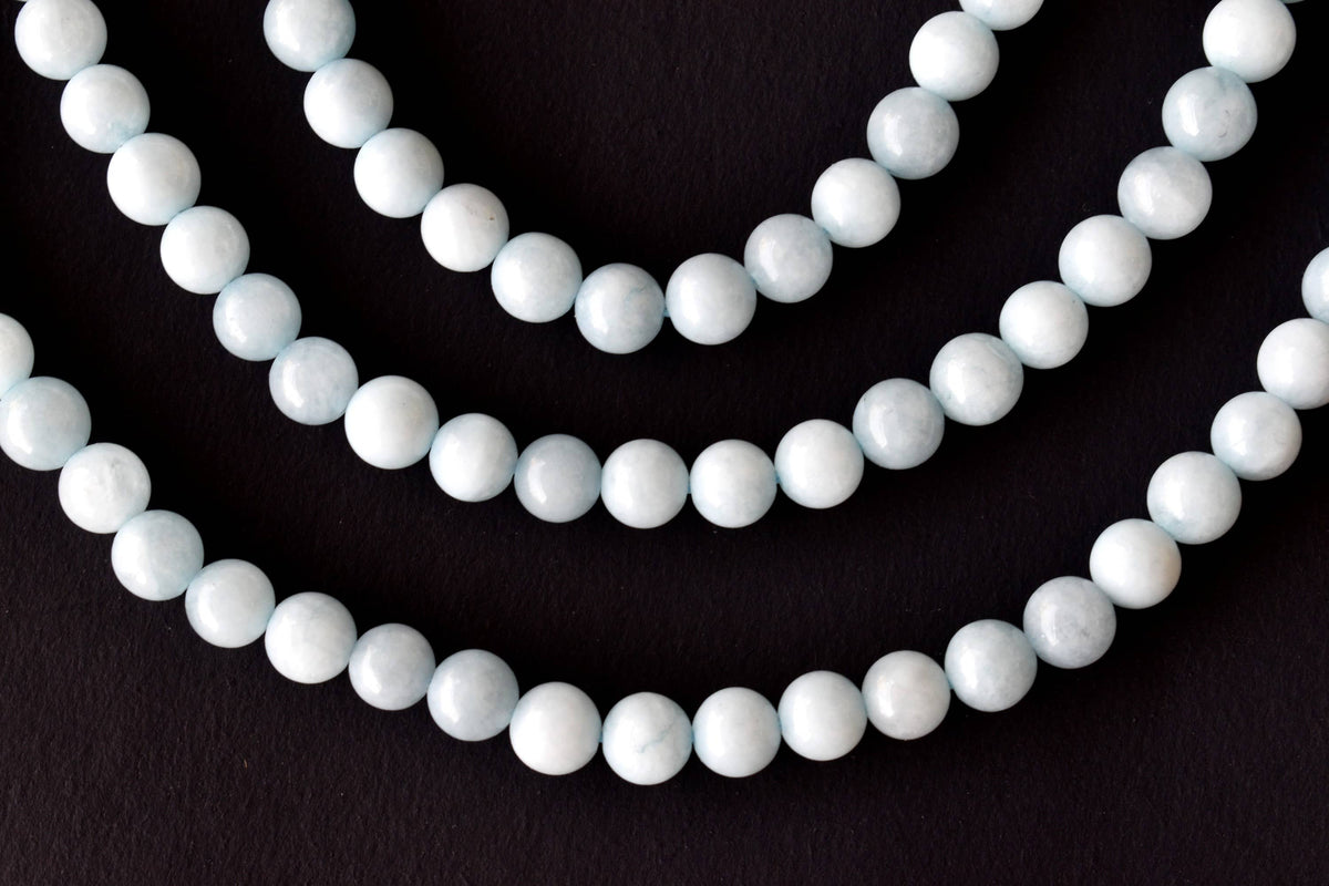Aquamarine Beads, Natural Crystal Round Beads 6mm to 10mm | Beads | Wiccan Center