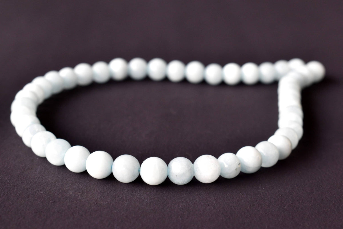 Aquamarine Beads, Natural Crystal Round Beads 6mm to 10mm | Beads | Wiccan Center