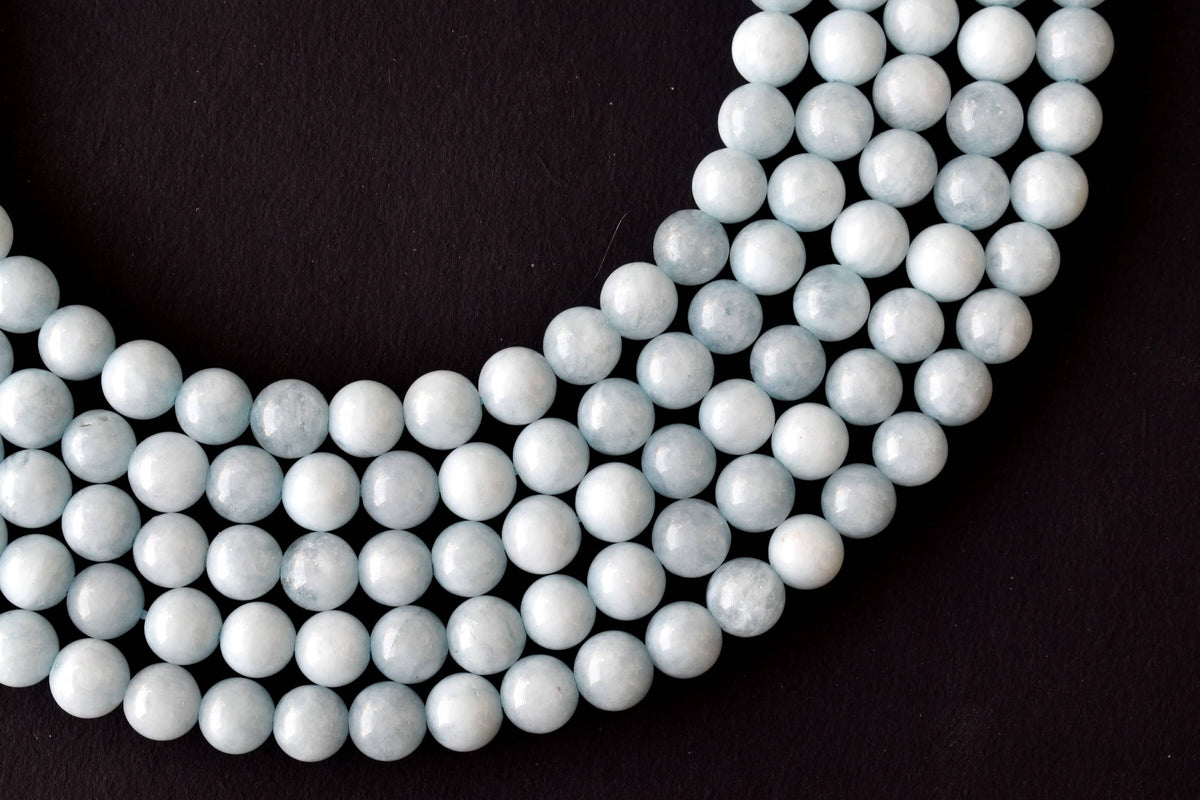 Aquamarine Beads, Natural Crystal Round Beads 6mm to 10mm | Beads | Wiccan Center