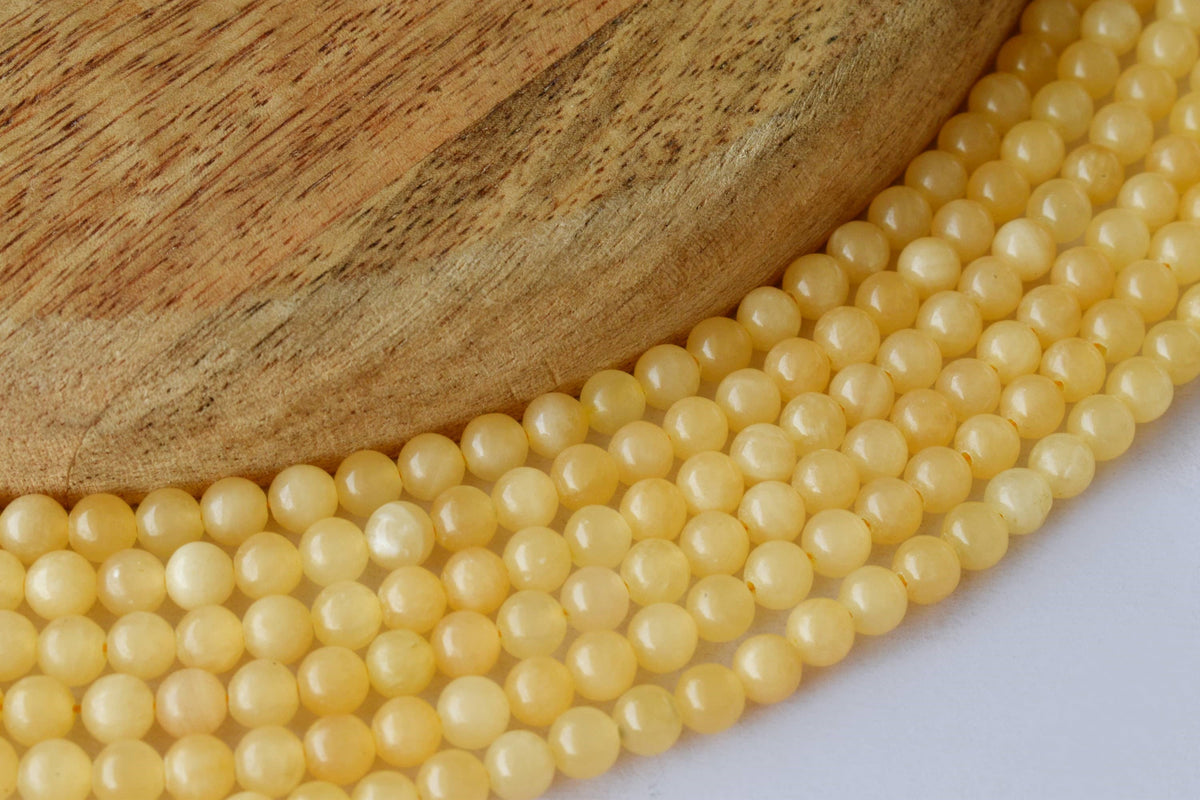Honey Calcite Beads, Natural Round Crystal Beads 4mm to 12mm | | Wiccan Center
