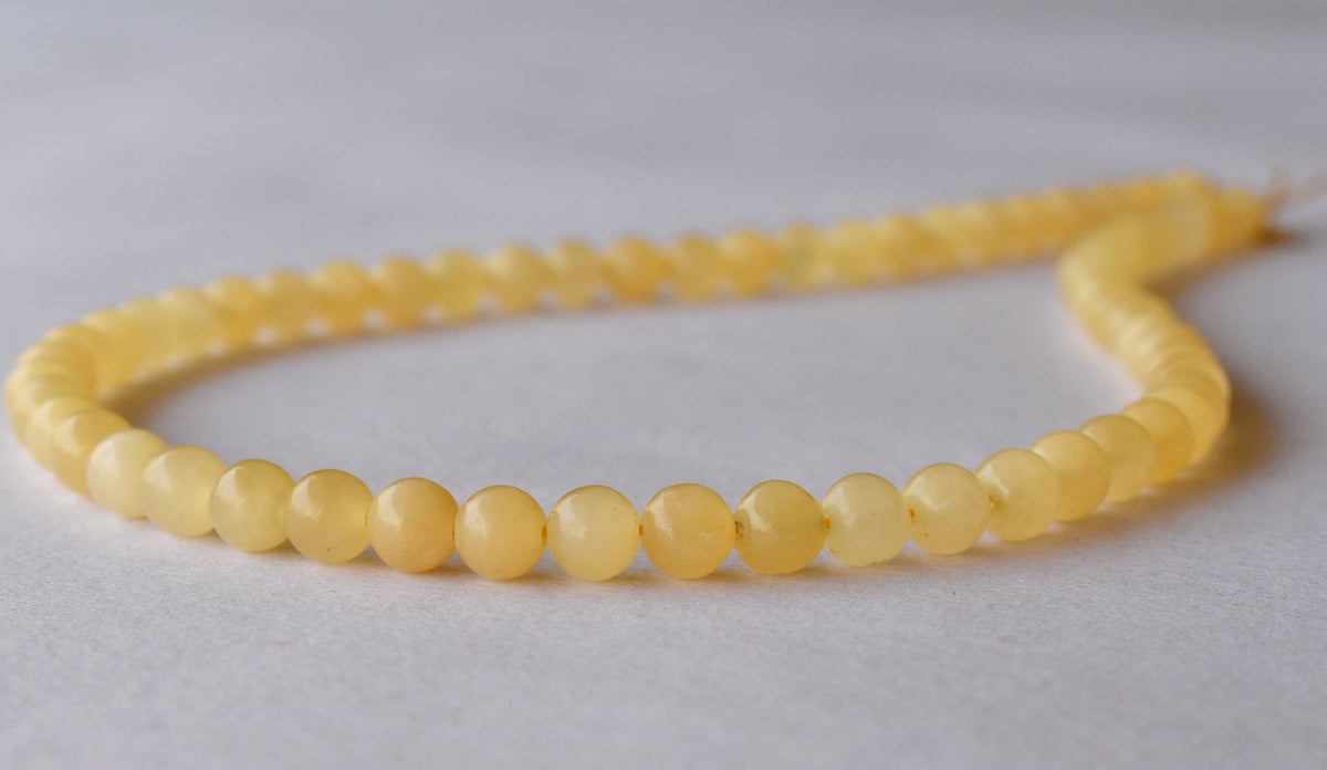 Honey Calcite Beads, Natural Round Crystal Beads 4mm to 12mm | | Wiccan Center