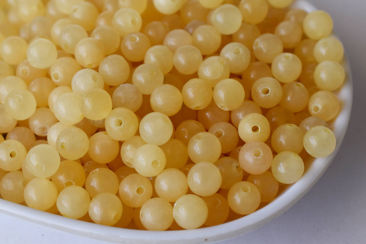 Honey Calcite Beads, Natural Round Crystal Beads 4mm to 12mm | | Wiccan Center