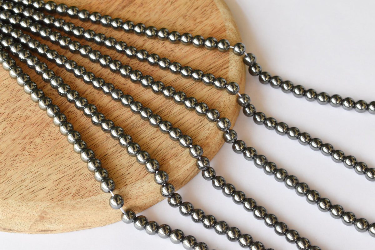 Hematite Beads, Natural Round Crystal Beads. | Beads | Wiccan Center
