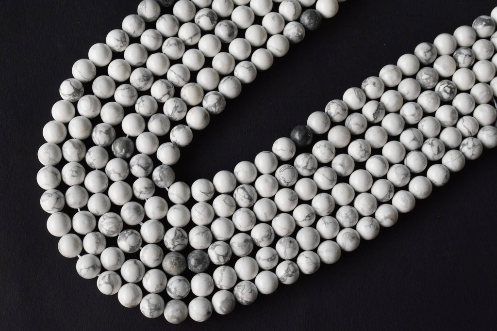 Howlite Beads, Natural Round Crystal Beads 4mm to 12mm | | Wiccan Center