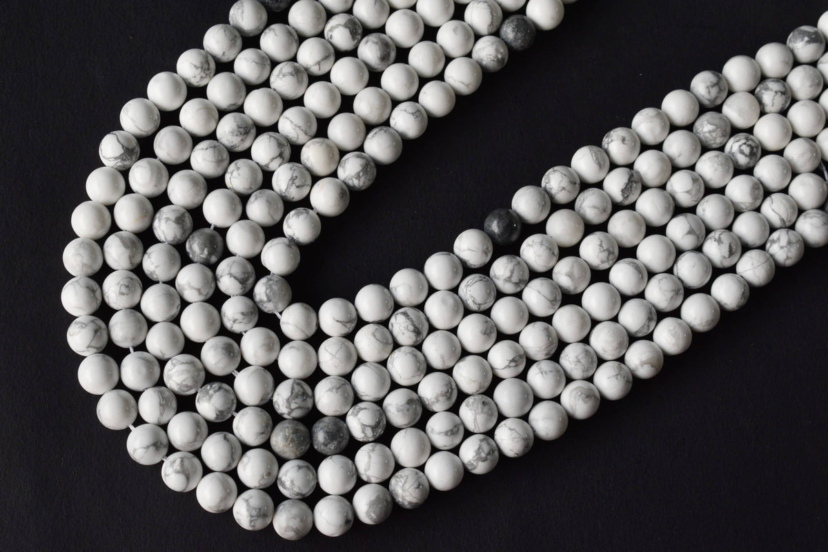 Howlite Beads, Natural Round Crystal Beads 4mm to 12mm | | Wiccan Center
