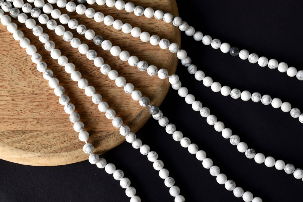 Howlite Beads, Natural Round Crystal Beads 4mm to 12mm | | Wiccan Center