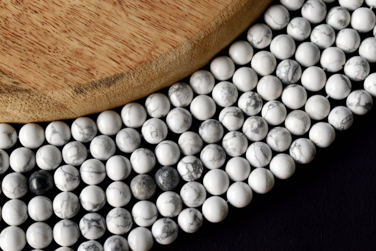 Howlite Beads, Natural Round Crystal Beads 4mm to 12mm | | Wiccan Center