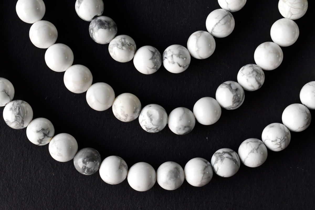 Howlite Beads, Natural Round Crystal Beads 4mm to 12mm | | Wiccan Center