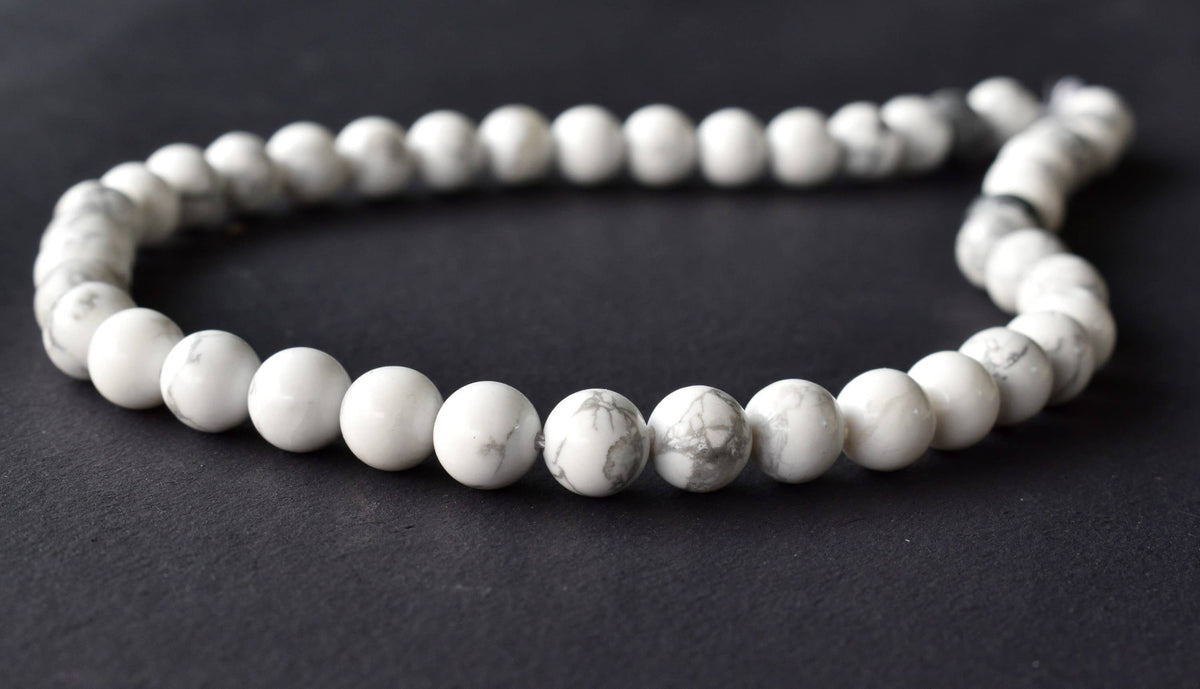 Howlite Beads, Natural Round Crystal Beads 4mm to 12mm | | Wiccan Center