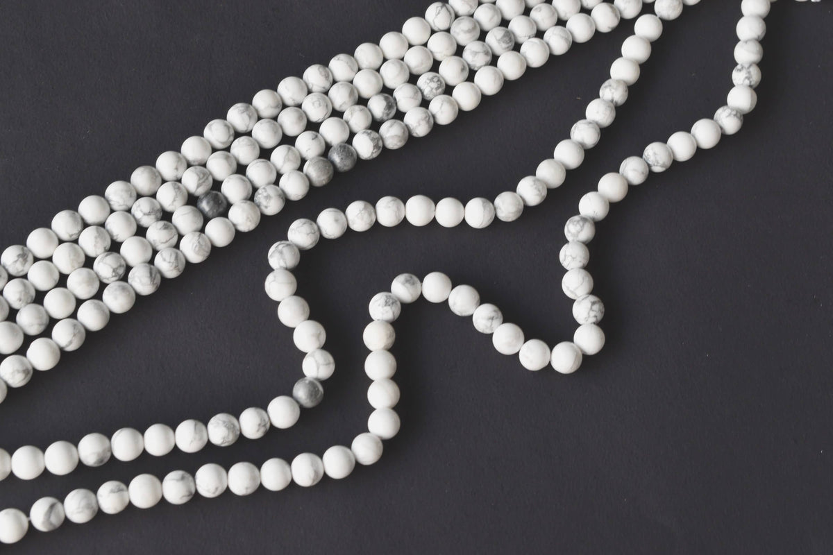 Howlite Beads, Natural Round Crystal Beads 4mm to 12mm | | Wiccan Center