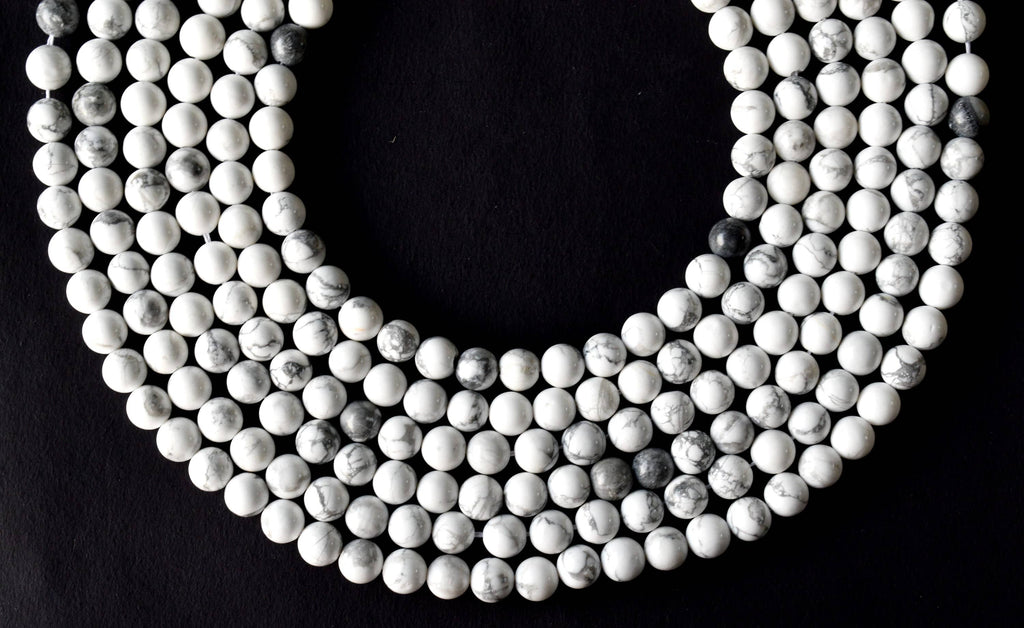 Howlite Beads, Natural Round Crystal Beads 4mm to 12mm | | Wiccan Center