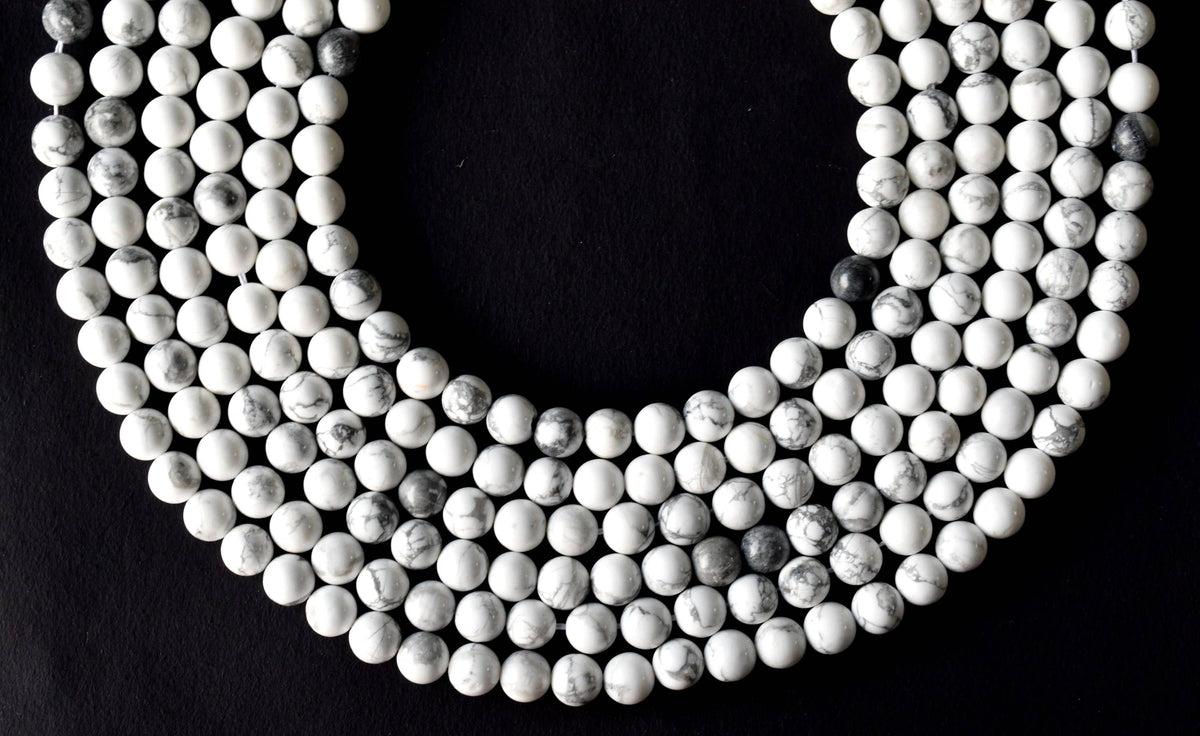 Howlite Beads, Natural Round Crystal Beads 4mm to 12mm | | Wiccan Center