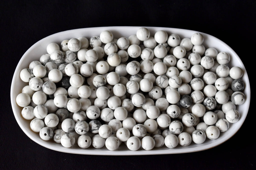 Howlite Beads, Natural Round Crystal Beads 4mm to 12mm | | Wiccan Center