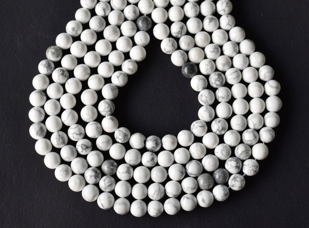 Howlite Beads, Natural Round Crystal Beads 4mm to 12mm | | Wiccan Center