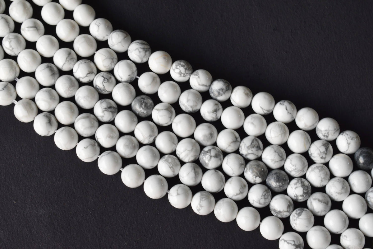 Howlite Beads, Natural Round Crystal Beads 4mm to 12mm | | Wiccan Center
