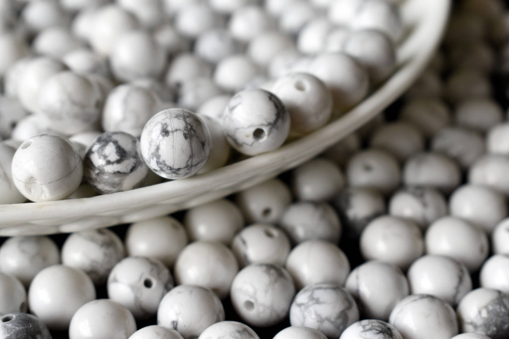 Howlite Beads, Natural Round Crystal Beads 4mm to 12mm | | Wiccan Center