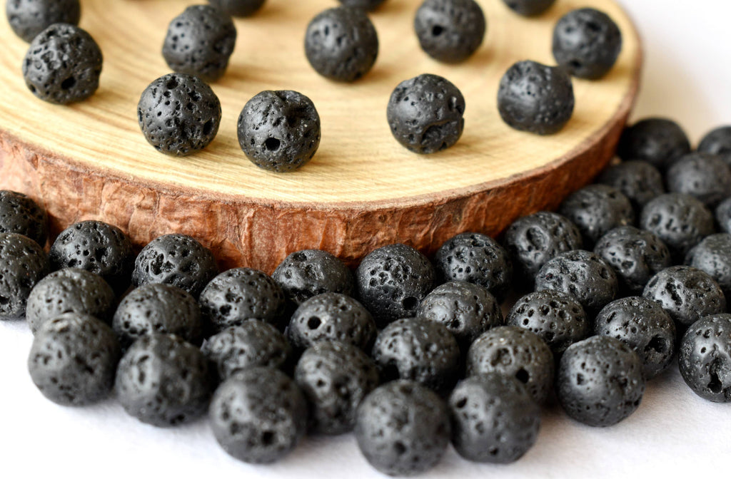 Lava Beads, Natural Round Crystal Beads 4mm to 12mm | | Wiccan Center