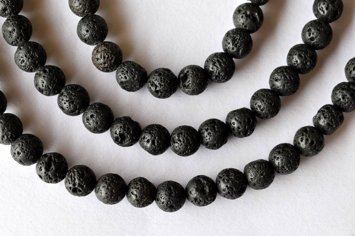 Lava Beads, Natural Round Crystal Beads 4mm to 12mm | | Wiccan Center