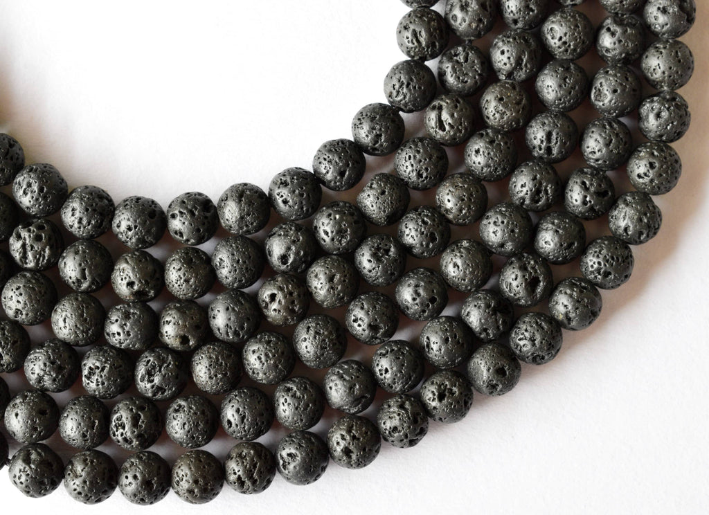 Lava Beads, Natural Round Crystal Beads 4mm to 12mm | | Wiccan Center