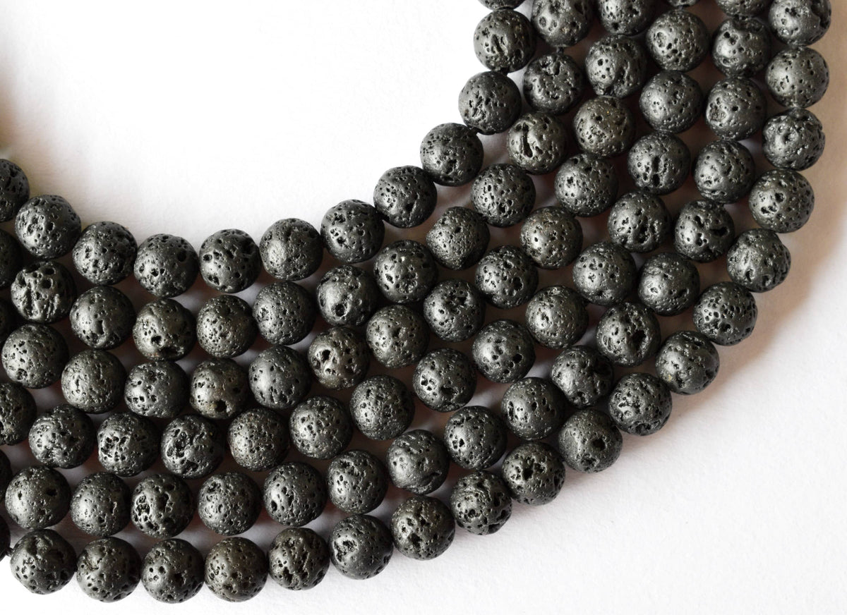 Lava Beads, Natural Round Crystal Beads 4mm to 12mm | | Wiccan Center
