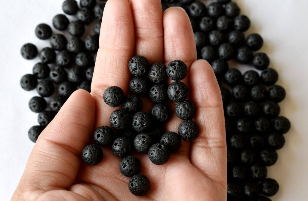 Lava Beads, Natural Round Crystal Beads 4mm to 12mm | | Wiccan Center