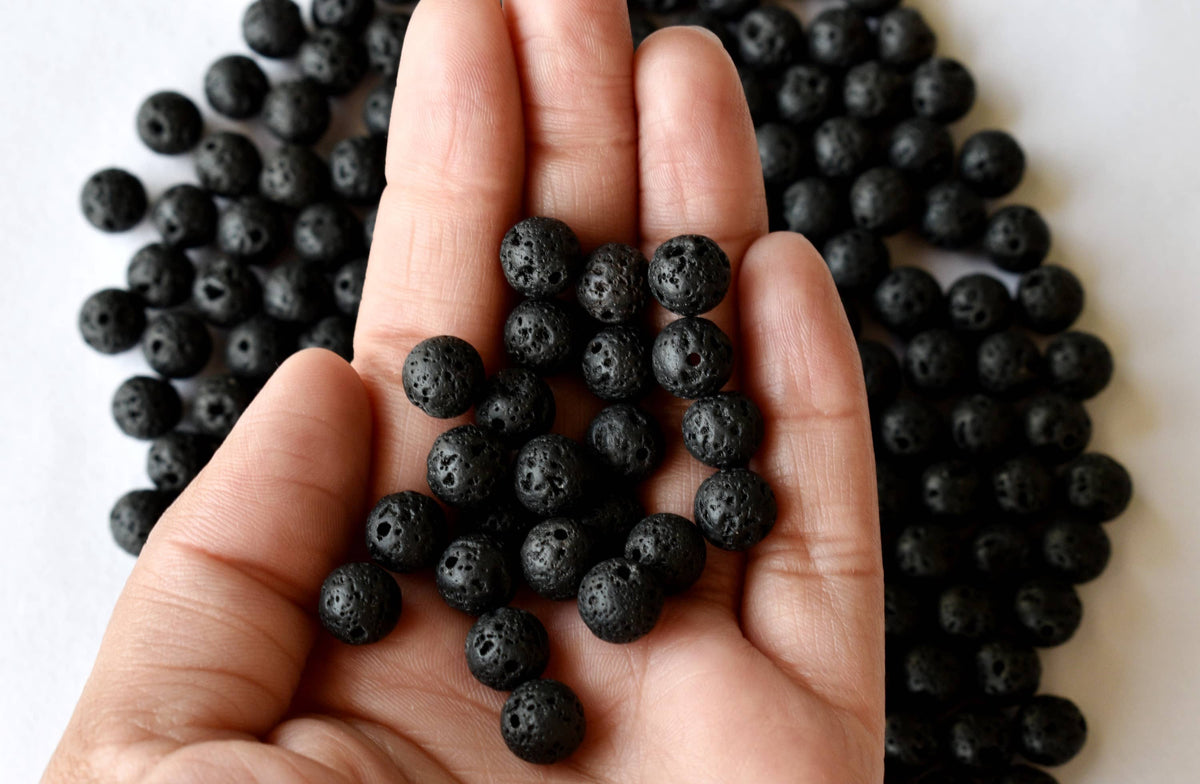 Lava Beads, Natural Round Crystal Beads 4mm to 12mm | | Wiccan Center