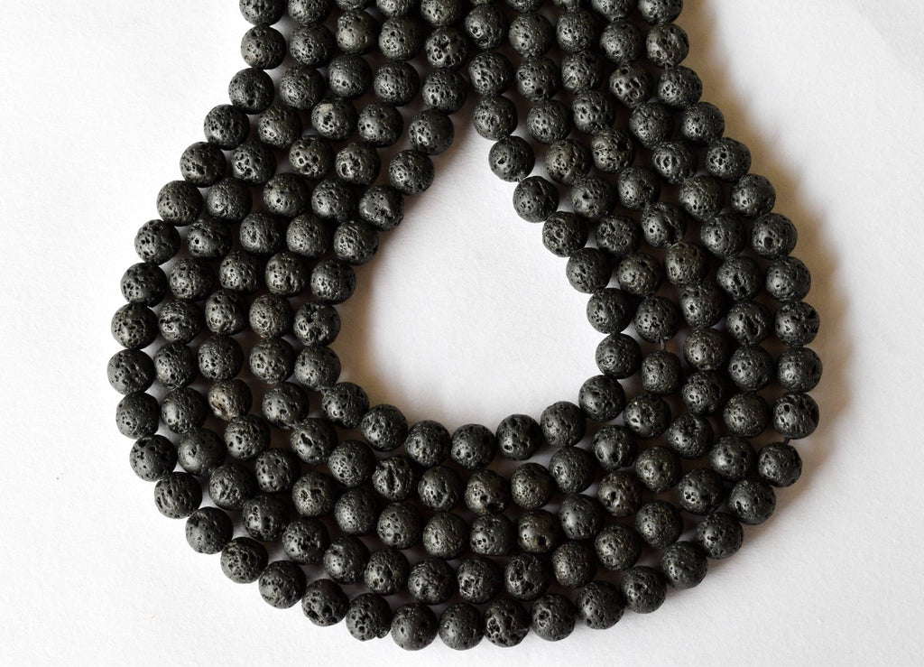 Lava Beads, Natural Round Crystal Beads 4mm to 12mm | | Wiccan Center