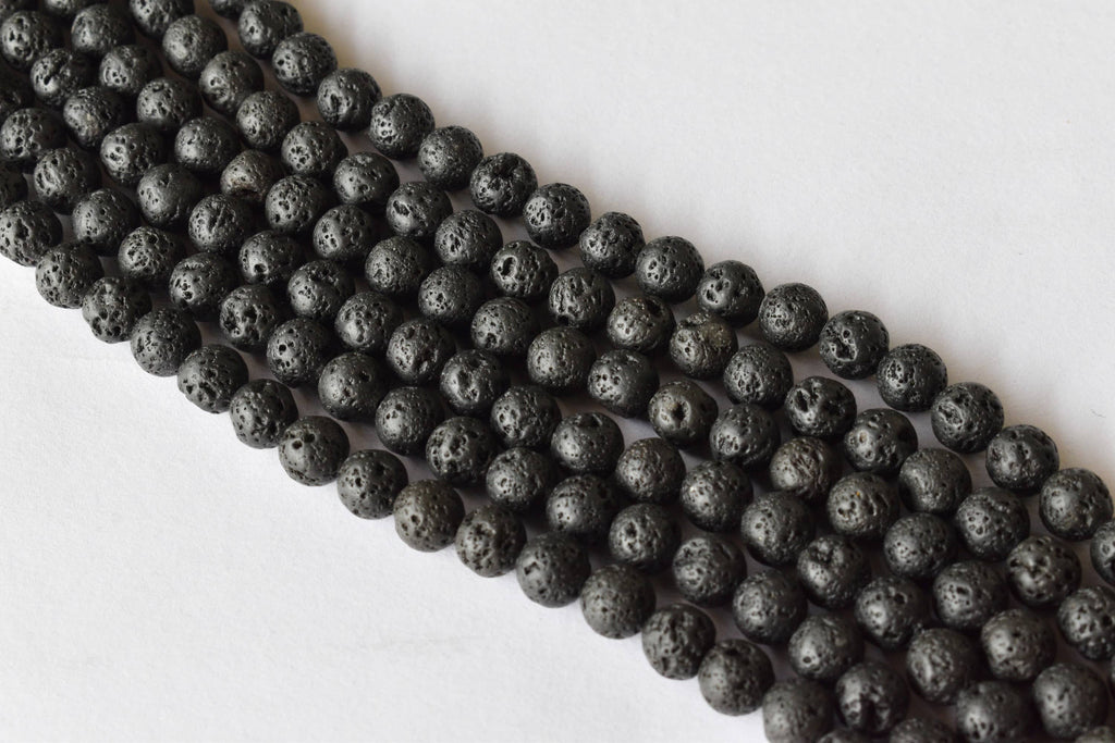 Lava Beads, Natural Round Crystal Beads 4mm to 12mm | | Wiccan Center