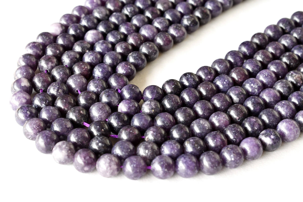 Lepidolite Beads, Natural Round Crystal Beads 6mm to 10mm | | Wiccan Center