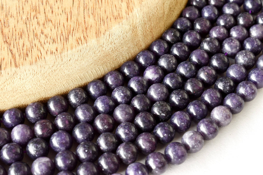 Lepidolite Beads, Natural Round Crystal Beads 6mm to 10mm | | Wiccan Center