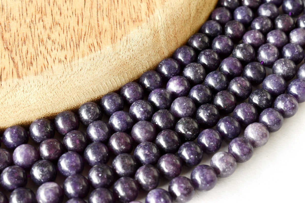 Lepidolite Beads, Natural Round Crystal Beads 6mm to 10mm | | Wiccan Center