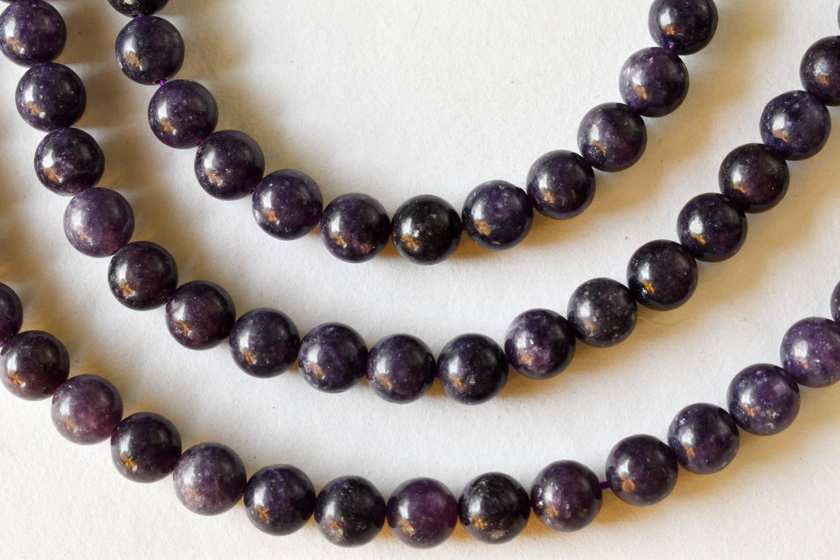 Lepidolite Beads, Natural Round Crystal Beads 6mm to 10mm | | Wiccan Center