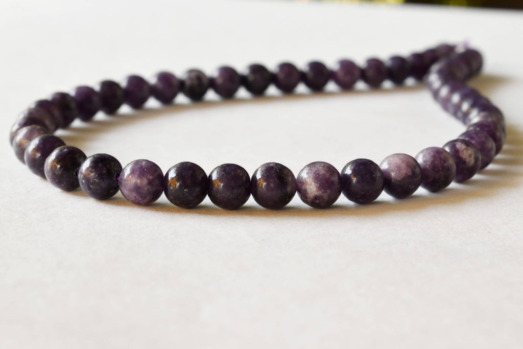 Lepidolite Beads, Natural Round Crystal Beads 6mm to 10mm | | Wiccan Center
