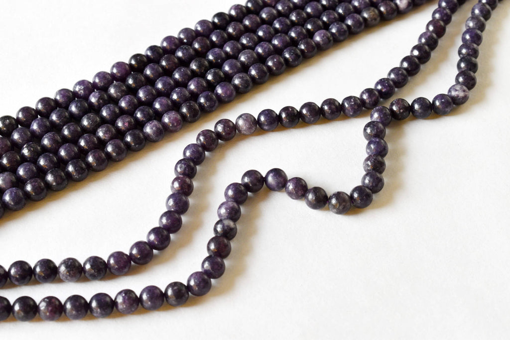 Lepidolite Beads, Natural Round Crystal Beads 6mm to 10mm | | Wiccan Center