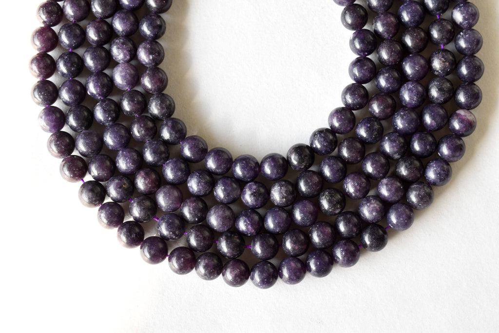 Lepidolite Beads, Natural Round Crystal Beads 6mm to 10mm | | Wiccan Center