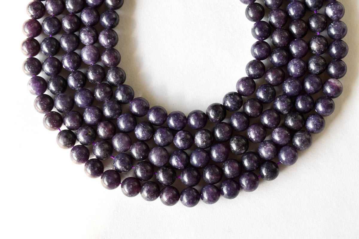 Lepidolite Beads, Natural Round Crystal Beads 6mm to 10mm | | Wiccan Center