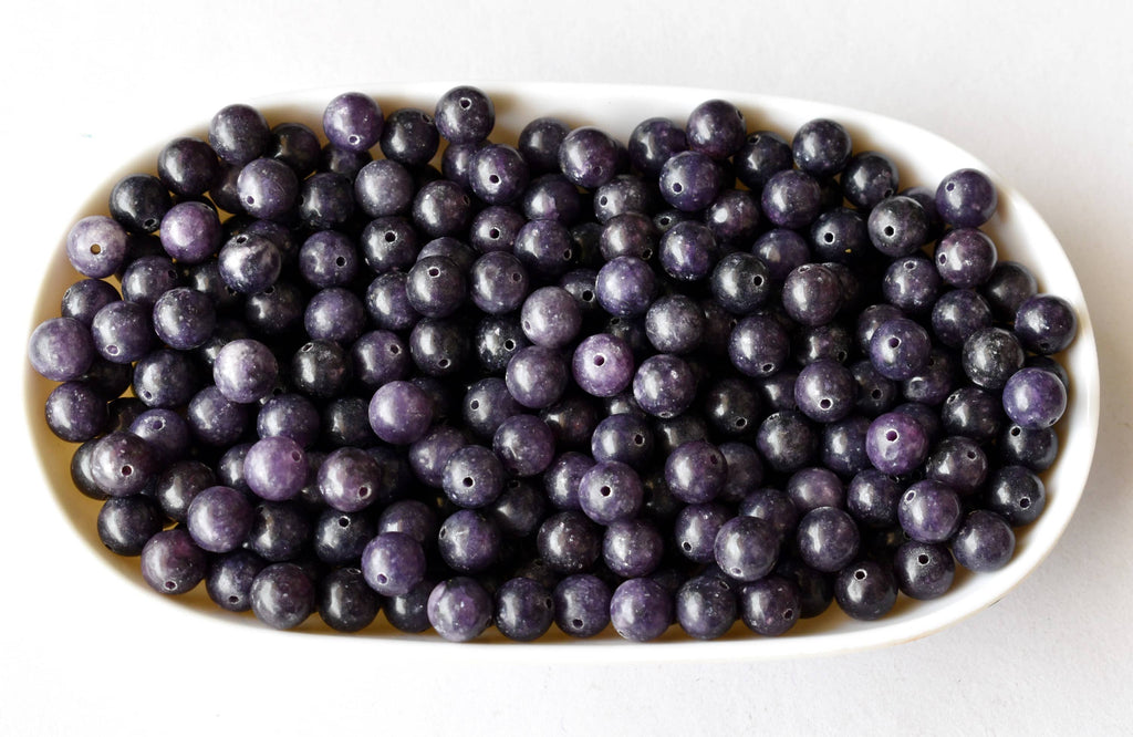 Lepidolite Beads, Natural Round Crystal Beads 6mm to 10mm | | Wiccan Center