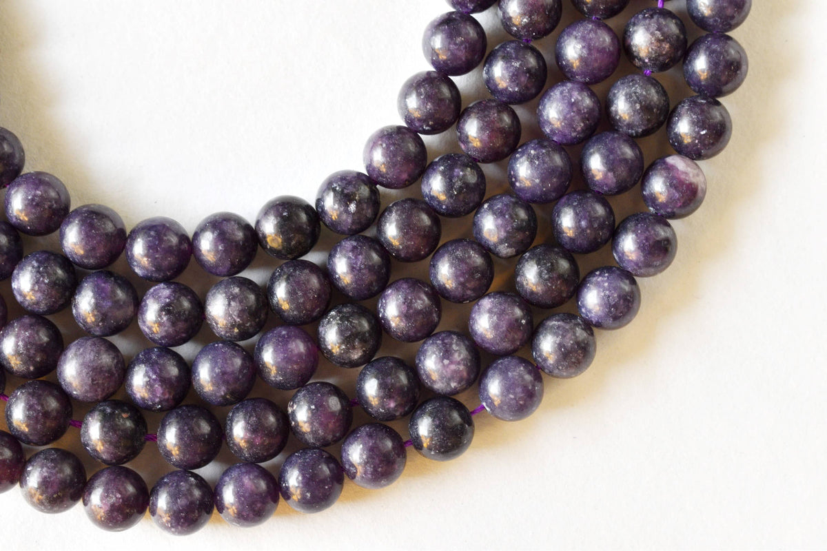 Lepidolite Beads, Natural Round Crystal Beads 6mm to 10mm | | Wiccan Center
