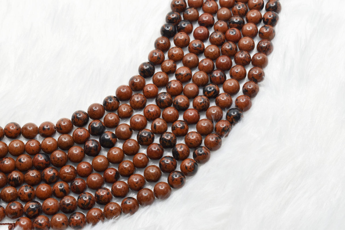 Mahogany Obsidian Beads, Natural Round Crystal Beads 4mm to 12mm | | Wiccan Center