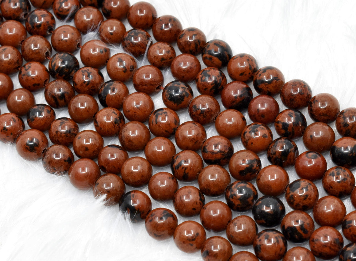 Mahogany Obsidian Beads, Natural Round Crystal Beads 4mm to 12mm | | Wiccan Center