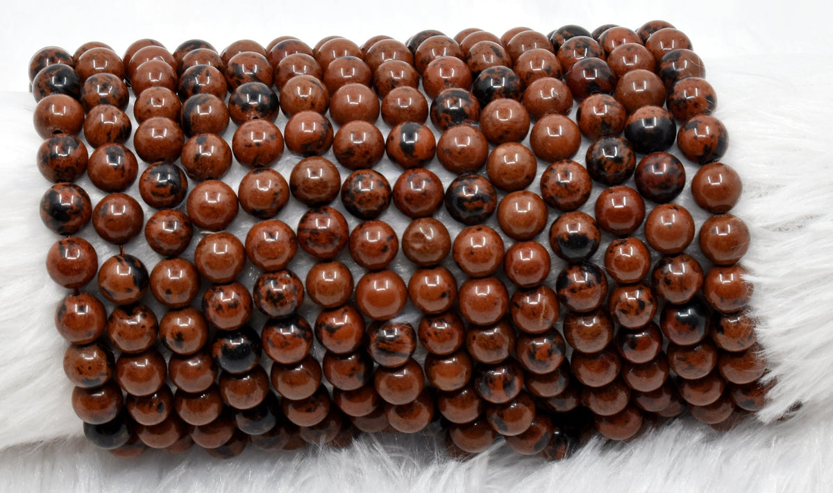 Mahogany Obsidian Beads, Natural Round Crystal Beads 4mm to 12mm | | Wiccan Center