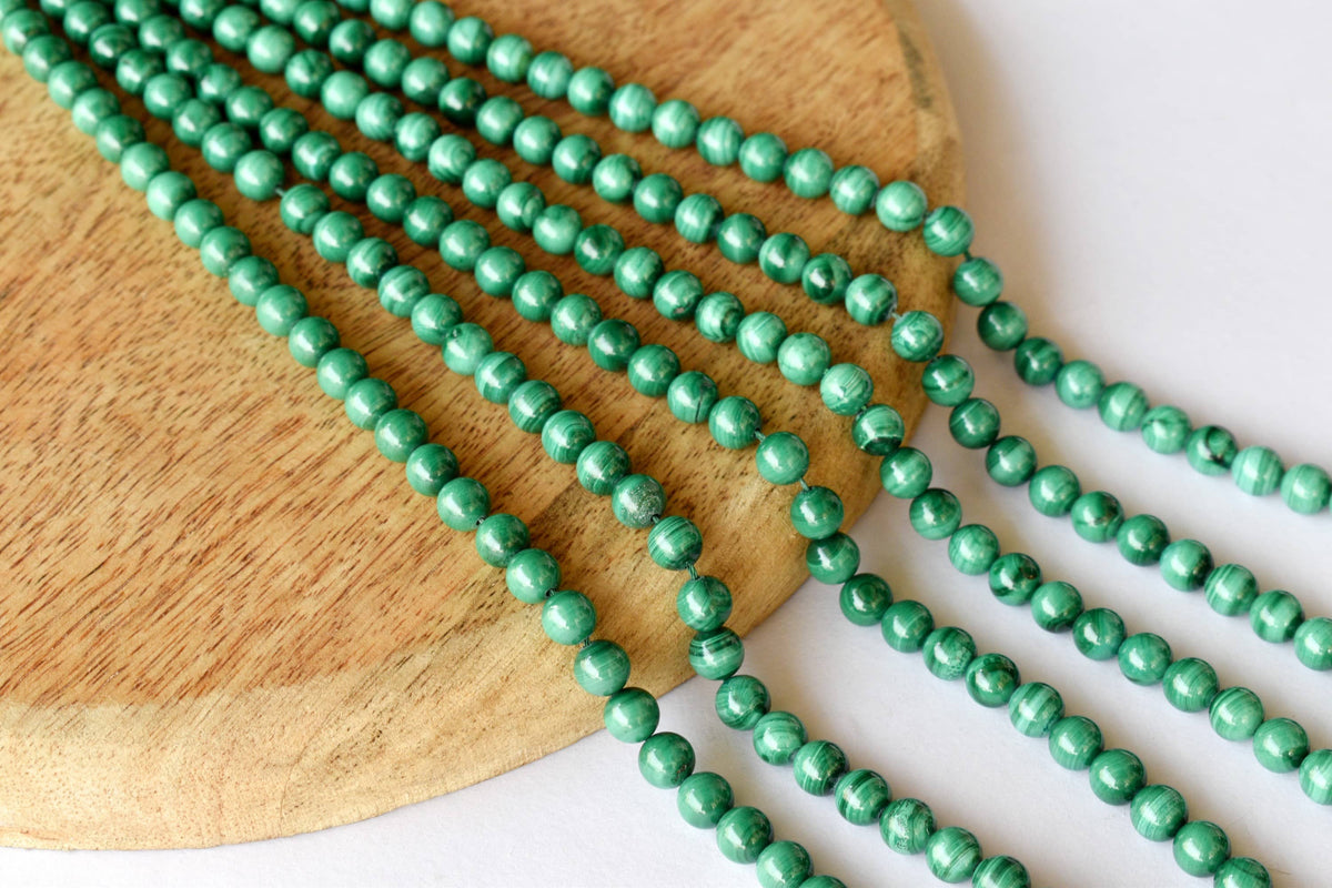 Malachite Beads, Natural Round Crystal Beads 4 to10mm.