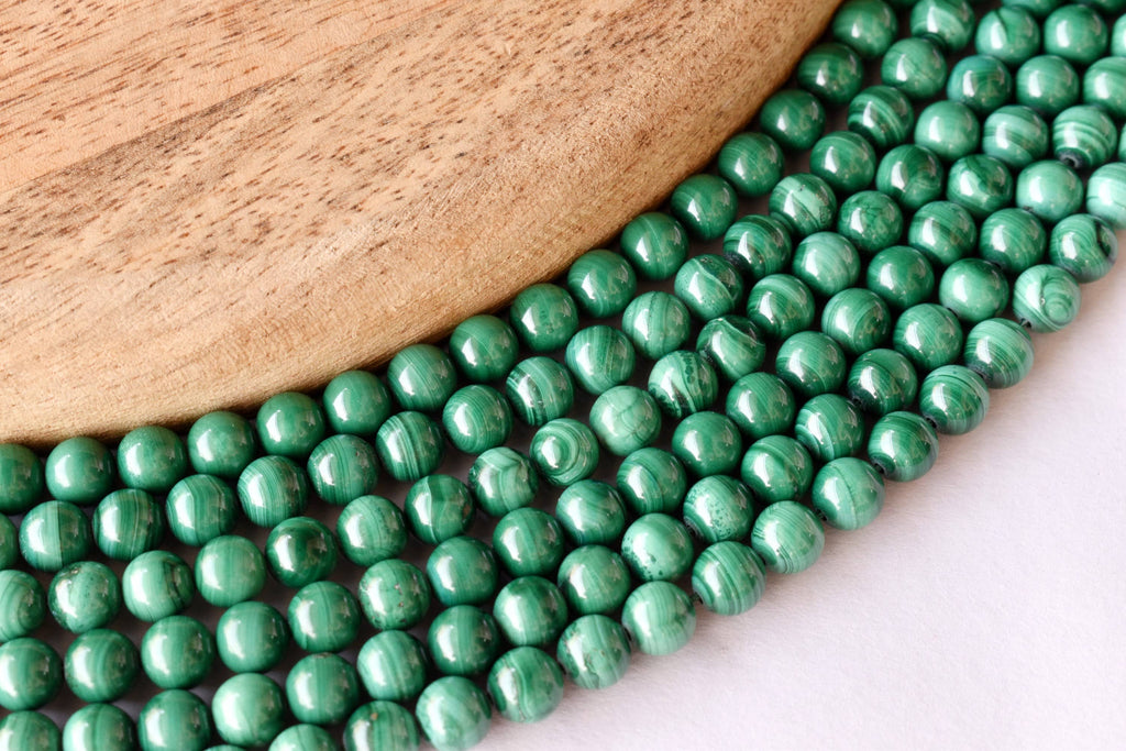 Malachite Beads, Natural Round Crystal Beads 4 to10mm.