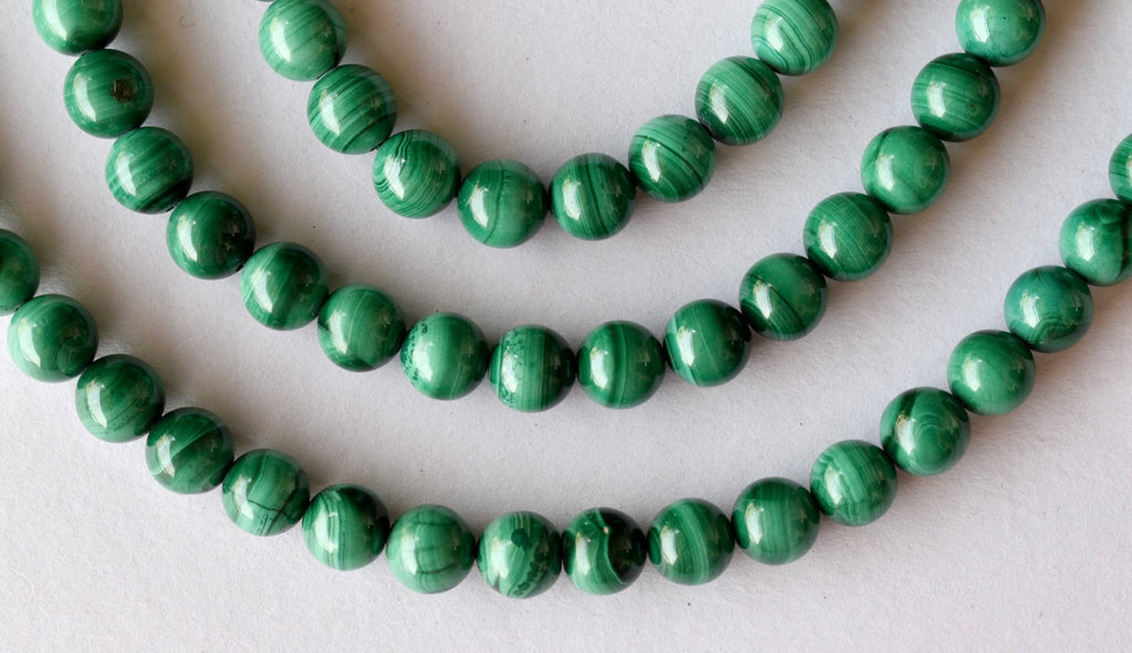 Malachite Beads, Natural Round Crystal Beads 4 to10mm.