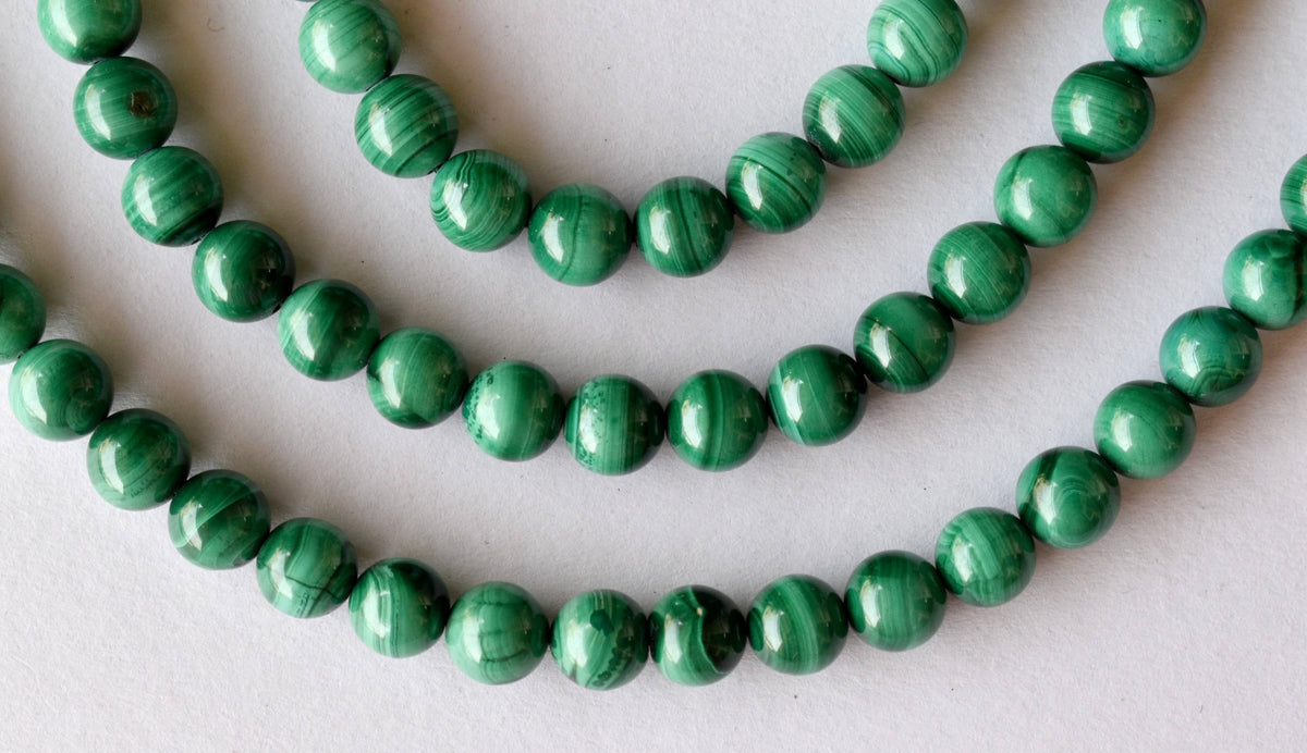 Malachite Beads, Natural Round Crystal Beads 4 to10mm.