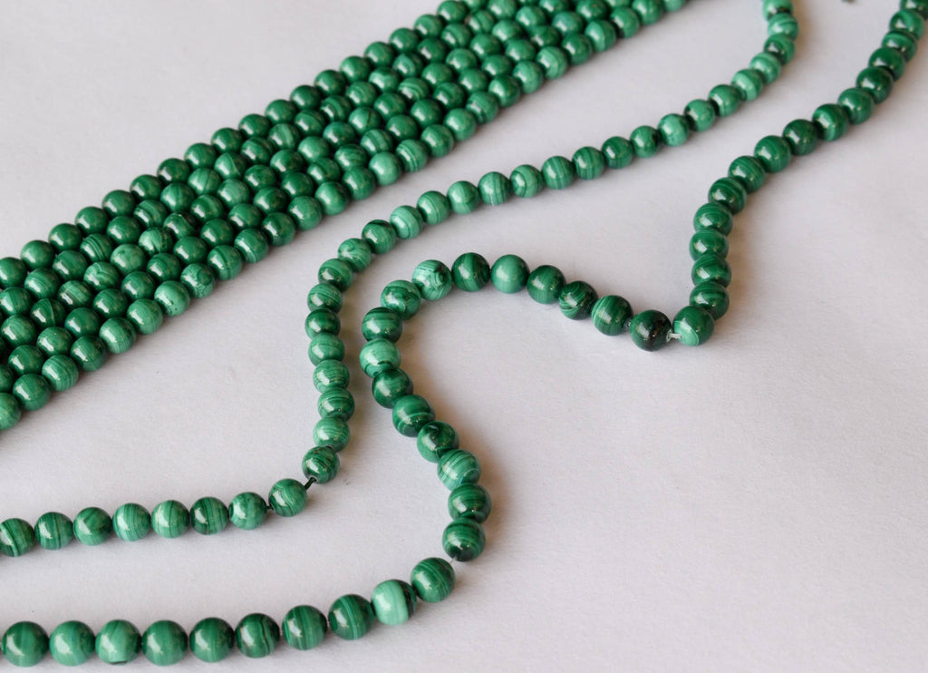Malachite Beads, Natural Round Crystal Beads 4 to10mm.
